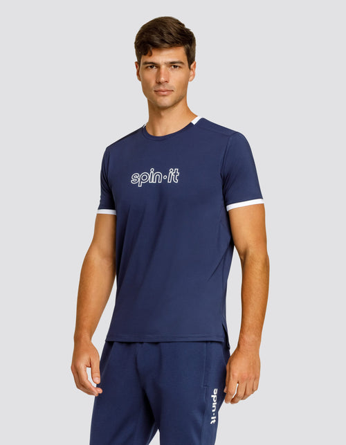 Ronaldo Short Sleeve Top - Navy Blue