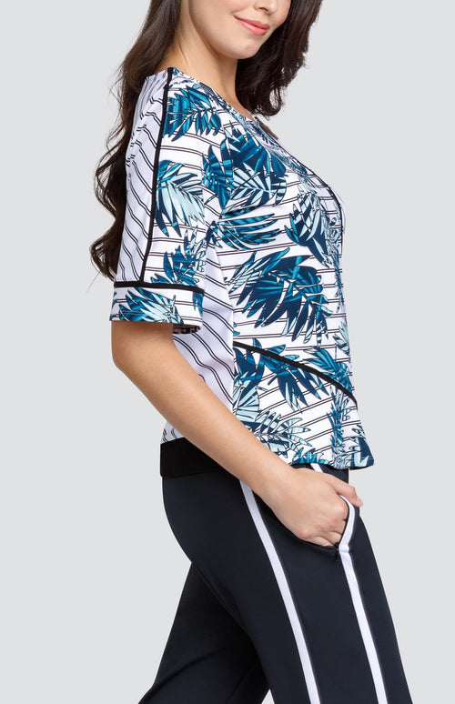 Enilda Top - Striped Palm - FINAL SALE