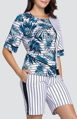 Enilda Top - Striped Palm - FINAL SALE